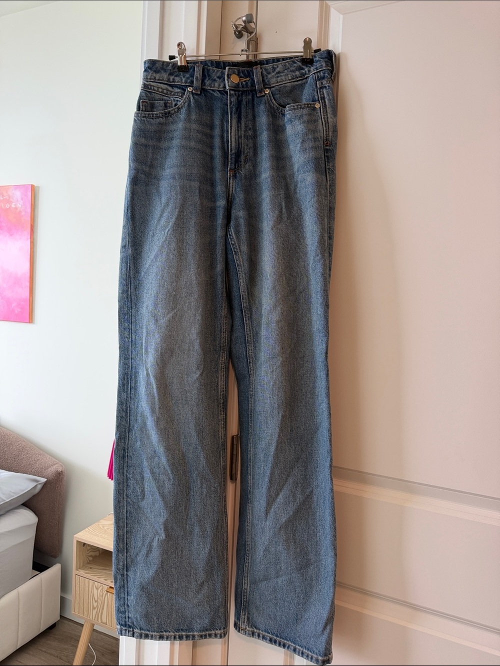 Zara Wide-Leg Flare Jeans in Medium Blue Wash